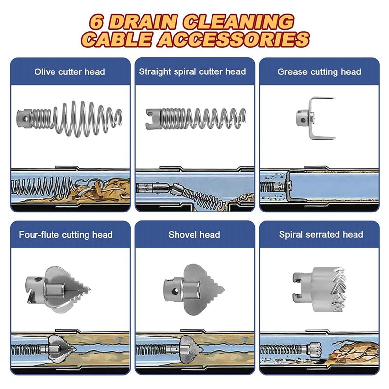 Drain Snake Flexible - DT17 Rohrreinigungswerkzeug, flexibler Rohrreiniger, Haarentferner für